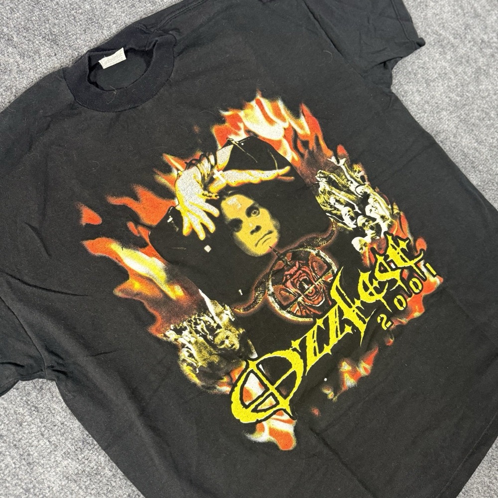 Jerzees Ozzfest 2000 Vintage Double-Sided Black Crew Neck Tee Size XL